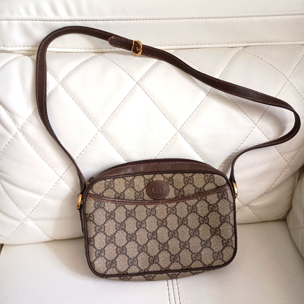 Gucci Beige Brown Monogram Crossbody Bag